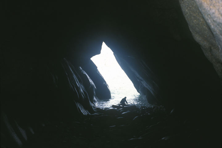 Lundy has well over 30 partially submerged caves, in part present in the intertidal zone © Keith Hiscock